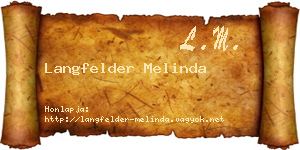 Langfelder Melinda névjegykártya